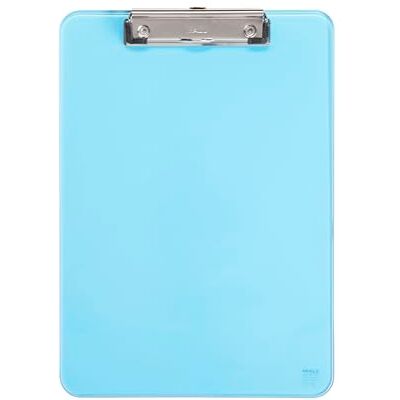 MAUL Porte-bloc A4 neon bleu transparent format portrait prise en main légère, pince métal fiable, documents bien maintenus, œillet pour suspension, idéal bureau école MAUL Porte-bloc A4 neon bleu transparent format portrait prise en main légère, pince métal fiable, documents bien maintenus, œillet pour suspension, idéal bureau école