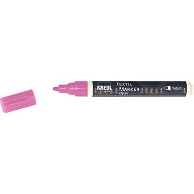 KREUL 92764 Marqueur textile opaque moyen, rose, avec pointe arrondie, épaisseur de trait : env. 2 à 4 mm, stylo de peinture couvrant pour tissus clairs et foncés, lavable après fixation KREUL 92764 Marqueur textile opaque moyen, rose, avec pointe arrondie, épaisseur de trait : env. 2 à 4 mm, stylo de peinture couvrant pour tissus clairs et foncés, lavable après fixation
