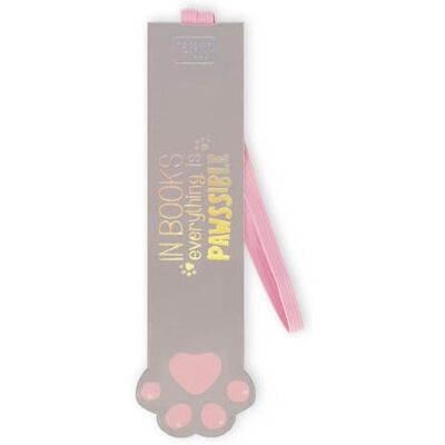 Legami Marque-page avec élastique, en papier certifié FSC, thème Kitty Paw, tient le sengo et le livre fermé, 4,7 x 17,5 cm Legami Marque-page avec élastique, en papier certifié FSC, thème Kitty Paw, tient le sengo et le livre fermé, 4,7 x 17,5 cm