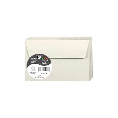 Clairefontaine 55017C Paquet de 20 Enveloppes Auto-Adhésives Format 9x14cm 120g/m² Papier Natura 100% Recyclé Invitation Evènements et Correspondance Gamme Pollen Papier Premium Clairefontaine 55017C Paquet de 20 Enveloppes Auto-Adhésives Format 9x14cm 120g/m² Papier Natura 100% Recyclé Invitation Evènements et Correspondance Gamme Pollen Papier Premium