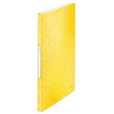 Leitz Reliure Protège-Documents A4, 40 Pochettes, Capacité 80 Feuilles, Pochettes Transparentes, Jaune, WOW, 46320016 Leitz Reliure Protège-Documents A4, 40 Pochettes, Capacité 80 Feuilles, Pochettes Transparentes, Jaune, WOW, 46320016