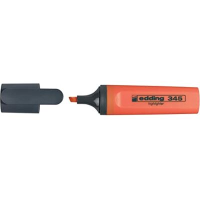 Edding 345 surligneurs orange 10 stylos Pointe biseautée 2-5 mm parfait pour des marquages et des surlignages lumineux de textes et notes Edding 345 surligneurs orange 10 stylos Pointe biseautée 2-5 mm parfait pour des marquages et des surlignages lumineux de textes et notes