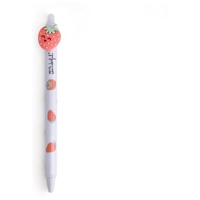 Mr. Wonderful Stylo effaçable Fraise Stylo effaçable avec une fraise à l'extrémité. Couleur de l'encre : bleu. Mr. Wonderful Stylo effaçable Fraise Stylo effaçable avec une fraise à l'extrémité. Couleur de l'encre : bleu.