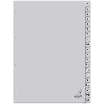 Kangaro Lot de 20 intercalaires en carton recyclé gris FSC Format A4 A-Z. 180 g/m² Kangaro Lot de 20 intercalaires en carton recyclé gris FSC Format A4 A-Z. 180 g/m²