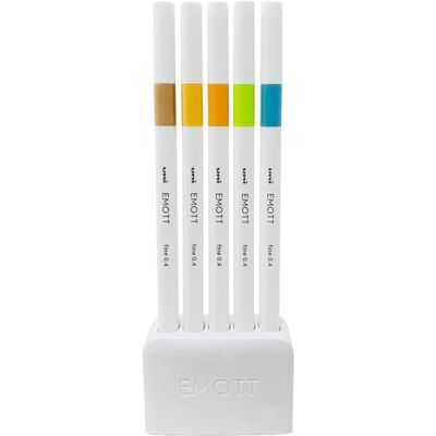 三菱鉛筆 UNI Emott UUEMOTT56 Lot de 5 pièces Nature 三菱鉛筆 UNI Emott UUEMOTT56 Lot de 5 pièces Nature