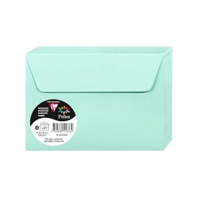 Clairefontaine 55336C Paquet de 20 Enveloppes Auto-Adhésives Format C6 (11,4x16,2cm) 120g/m² Coloris Vert Jade Invitation Evènements et Correspondance Gamme Pollen Papier Premium Lisse Clairefontaine 55336C Paquet de 20 Enveloppes Auto-Adhésives Format C6 (11,4x16,2cm) 120g/m² Coloris Vert Jade Invitation Evènements et Correspondance Gamme Pollen Papier Premium Lisse