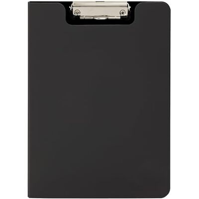 MAUL Porte-bloc A4 noir pince métal rangement pratique maintien ferme jusqu’à 80 feuilles, écriture stable en déplacement, œillet de suspension, plastique PP léger MAUL Porte-bloc A4 noir pince métal rangement pratique maintien ferme jusqu’à 80 feuilles, écriture stable en déplacement, œillet de suspension, plastique PP léger