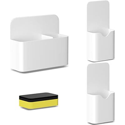 Fousenuk Lot de 3 porte-stylos magnétiques avec éponge, porte-marqueurs, pour réfrigérateur, tableau blanc, casier (blanc) Fousenuk Lot de 3 porte-stylos magnétiques avec éponge, porte-marqueurs, pour réfrigérateur, tableau blanc, casier (blanc)