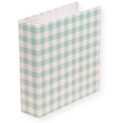 Craftelier Album en carton doublé avec imprimé Système de 2 anneaux métalliques en forme de D Couverture rigide et résistante (Vichy Mint) Craftelier Album en carton doublé avec imprimé Système de 2 anneaux métalliques en forme de D Couverture rigide et résistante (Vichy Mint)
