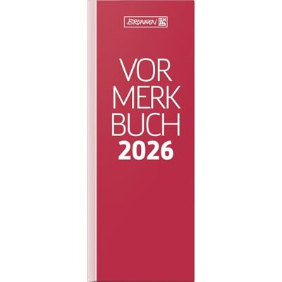 BRUNNEN Carnet de notes modèle 785 2026, 108 x 297 mm, papier, rouge BRUNNEN Carnet de notes modèle 785 2026, 108 x 297 mm, papier, rouge
