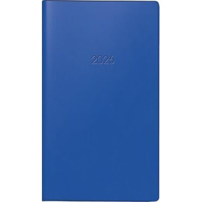 BRUNNEN Agenda de poche 756 2026, format A6, en plastique, bleu foncé BRUNNEN Agenda de poche 756 2026, format A6, en plastique, bleu foncé