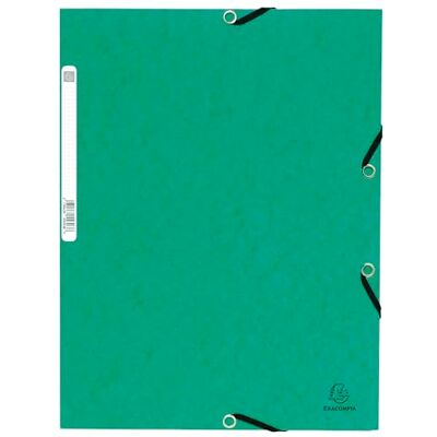 EXACOMPTA Réf. 55303E Paquet de 10 chemises à élastiques 3 rabats en carte lustrée 355g/m2 dimensions 24 x 32 cm pour documents au format A4 couleur vert EXACOMPTA Réf. 55303E Paquet de 10 chemises à élastiques 3 rabats en carte lustrée 355g/m2 dimensions 24 x 32 cm pour documents au format A4 couleur vert