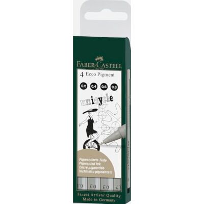 Faber-Castell 167004 Stylos à encre pigmentée Stylo à pointe fine avec encre imperméable et résistante à la lumière pour des lignes et des illustrations précises Faber-Castell 167004 Stylos à encre pigmentée Stylo à pointe fine avec encre imperméable et résistante à la lumière pour des lignes et des illustrations précises