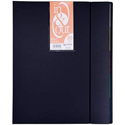 Grafoplás Nuevo 39403010 Classeur avec 30 pochettes Système in & out Noir Format A4 Grafoplás Nuevo 39403010 Classeur avec 30 pochettes Système in & out Noir Format A4