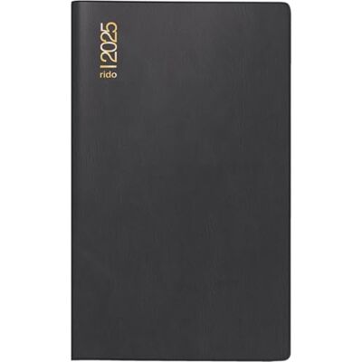 rido/idé Agenda de poche modèle GILET (2025), 2 pages = 1 mois, format A7, couverture en plastique, noir rido/idé Agenda de poche modèle GILET (2025), 2 pages = 1 mois, format A7, couverture en plastique, noir