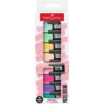 Faber-Castell 154218 Set de surligneurs TXTLNR, 8 marqueurs pastels pour enfants et adultes Faber-Castell 154218 Set de surligneurs TXTLNR, 8 marqueurs pastels pour enfants et adultes