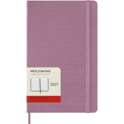 Moleskine Agenda Journalier 2027, Planner 12 Mois avec Couverture Rigide et Fermeture Élastique, Format Large 13x21cm, Couleur Rose Majestic Moleskine Agenda Journalier 2027, Planner 12 Mois avec Couverture Rigide et Fermeture Élastique, Format Large 13x21cm, Couleur Rose Majestic