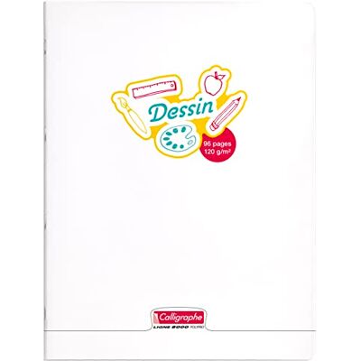 Calligraphe 18155C Un Lot de 5 Cahiers de Dessin Agrafés Incolore (une Marque de Clairefontaine) 24x32 cm 96 Pages Unies Blanches Papier 120 g Couverture Polypro Transparent Calligraphe 18155C Un Lot de 5 Cahiers de Dessin Agrafés Incolore (une Marque de Clairefontaine) 24x32 cm 96 Pages Unies Blanches Papier 120 g Couverture Polypro Transparent