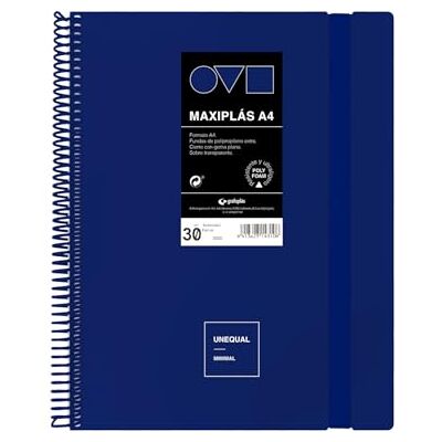 Grafoplás Grafoplas Classeur à pochettes en plastique A4 30 pochettes transparentes Couverture rigide en Polyfoam Résistant et ultra léger Bleu Spirale PVC Idéal pour documents Grafoplás Grafoplas Classeur à pochettes en plastique A4 30 pochettes transparentes Couverture rigide en Polyfoam Résistant et ultra léger Bleu Spirale PVC Idéal pour documents