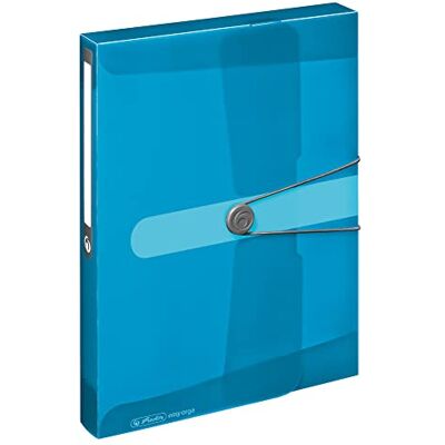 herlitz Boîte de collection A4 PP avec étiquette au dos, 1 pièce avec impression design, largeur du dos 4 cm, bleu transparent herlitz Boîte de collection A4 PP avec étiquette au dos, 1 pièce avec impression design, largeur du dos 4 cm, bleu transparent