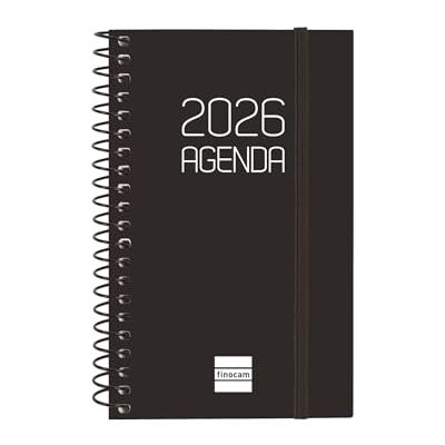 Finocam Agenda à spirale 2026 avec vue hebdomadaire horizontale de janvier à décembre (12 mois) Agenda annuel 2026 avec élastique Couverture en polypropylène à spirale opaque Noir Finocam Agenda à spirale 2026 avec vue hebdomadaire horizontale de janvier à décembre (12 mois) Agenda annuel 2026 avec élastique Couverture en polypropylène à spirale opaque Noir