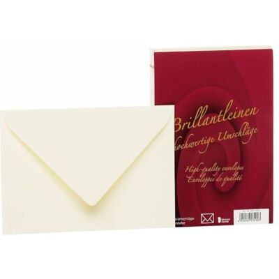 Rössler Lot de 25 enveloppes en lin brillant Sans fenêtre Format C6 Papier à lettre élégant Enveloppes de mariage Couleur ivoire Rössler Lot de 25 enveloppes en lin brillant Sans fenêtre Format C6 Papier à lettre élégant Enveloppes de mariage Couleur ivoire
