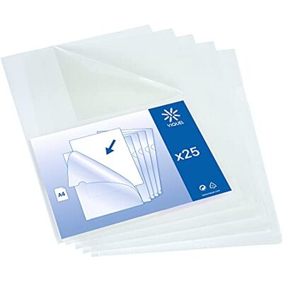 Viquel Lot de 25 Pochettes plastifiées en polypropylène pour document A4 Viquel Lot de 25 Pochettes plastifiées en polypropylène pour document A4
