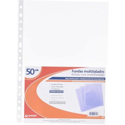 Grafoplás Grafoplas 5575600 Paquet de pochettes perforées en polypropylène Transparent Grafoplás Grafoplas 5575600 Paquet de pochettes perforées en polypropylène Transparent