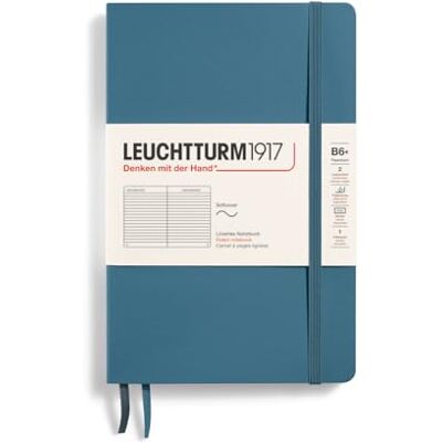 LEUCHTTURM1917 365644 Carnet de notes Paperback (B6+), couverture souple, 123 pages numérotées, bleu pierre, ligné LEUCHTTURM1917 365644 Carnet de notes Paperback (B6+), couverture souple, 123 pages numérotées, bleu pierre, ligné