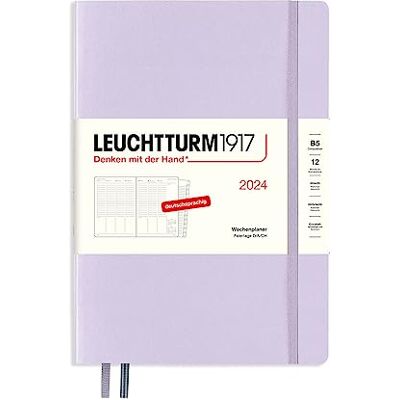 LEUCHTTURM1917 367845 Composition (B5) Agenda semainier 2024 avec livret supplémentaire pour adresses et anniversaires Lilas, allemand, 12 mois LEUCHTTURM1917 367845 Composition (B5) Agenda semainier 2024 avec livret supplémentaire pour adresses et anniversaires Lilas, allemand, 12 mois