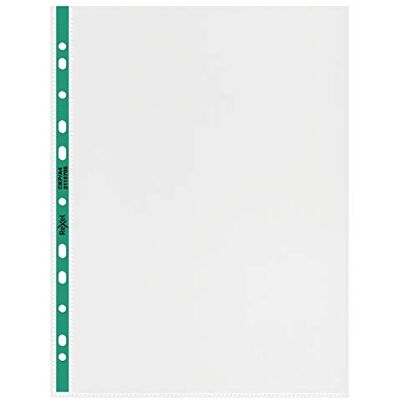 Rexel Copy King 2115705 Lot de 25 pochettes perforées A4 avec dos vert transparent Rexel Copy King 2115705 Lot de 25 pochettes perforées A4 avec dos vert transparent