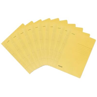 FALKEN Lot de 100 chemises à rabats recyclées DIN A4 jaunes. Fabriquées en Allemagne, idéales pour l'école et l'université. FALKEN Lot de 100 chemises à rabats recyclées DIN A4 jaunes. Fabriquées en Allemagne, idéales pour l'école et l'université.