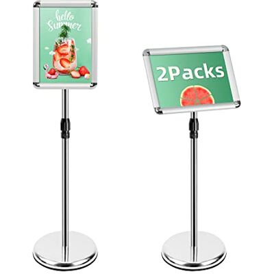 Mutualsign Lot de 2 supports de panneau A4 pour affiche, publicité, mariage, spectacle, publicité, ventes (argenté) Mutualsign Lot de 2 supports de panneau A4 pour affiche, publicité, mariage, spectacle, publicité, ventes (argenté)