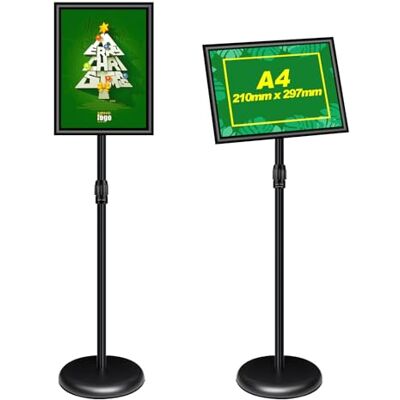 Mutualsign Support de panneau mutuel A4 sur pied pour affiche, publicité, ventes d'affichage, noir Mutualsign Support de panneau mutuel A4 sur pied pour affiche, publicité, ventes d'affichage, noir