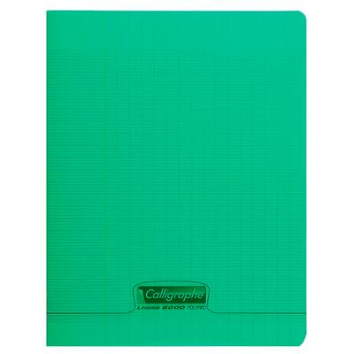 Calligraphe r 18295C Cahier agrafé vert (marque Clairefontaine) 24x32 cm 140 pages Seyes Tricolore Papier blanc 90g Couverture Polypro transparente Calligraphe r 18295C Cahier agrafé vert (marque Clairefontaine) 24x32 cm 140 pages Seyes Tricolore Papier blanc 90g Couverture Polypro transparente