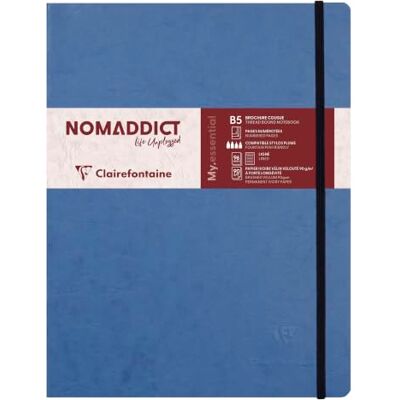 Clairefontaine 794464C Collection Age Bag Carnet élastique cousu My.Essential Bleu – B5 19 x 25 cm – 192 pages lignées numérotées – Papier ivoire 90 g – Couverture en carton grain de cuir brillant Clairefontaine 794464C Collection Age Bag Carnet élastique cousu My.Essential Bleu – B5 19 x 25 cm – 192 pages lignées numérotées – Papier ivoire 90 g – Couverture en carton grain de cuir brillant