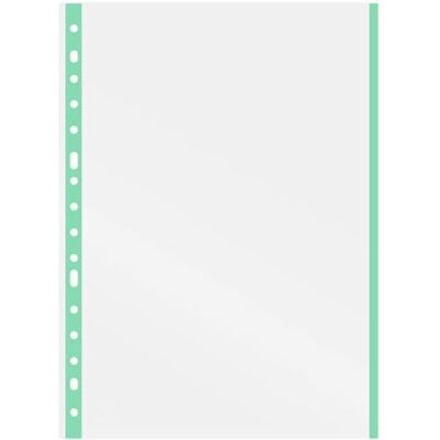 Grafoplás Lot de 10 pochettes perforées avec bord vert pastel Format folio 16 trous Finition verre Polypropylène Extra Dos renforcé Idéal pour classer dans un classeur Grafoplás Lot de 10 pochettes perforées avec bord vert pastel Format folio 16 trous Finition verre Polypropylène Extra Dos renforcé Idéal pour classer dans un classeur