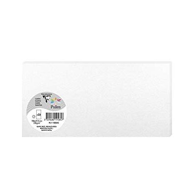Clairefontaine 11585C Paquet de 25 Cartes Simples Format DL (10,6x21,3cm) 210g/m² Coloris Blanc Irisé Cartons d'Invitation Evènements et Correspondance Gamme Pollen Papier Premium Lisse Clairefontaine 11585C Paquet de 25 Cartes Simples Format DL (10,6x21,3cm) 210g/m² Coloris Blanc Irisé Cartons d'Invitation Evènements et Correspondance Gamme Pollen Papier Premium Lisse