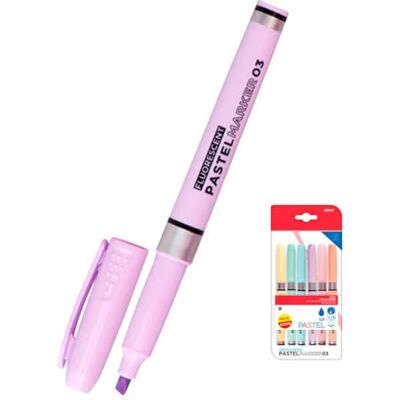 A2ZWORLD Lot de 6 surligneurs à stylo 1-3 mm pour presse-papiers de bureau et d'école, marqueurs de papeterie 6 couleurs vives assorties (pastel) A2ZWORLD Lot de 6 surligneurs à stylo 1-3 mm pour presse-papiers de bureau et d'école, marqueurs de papeterie 6 couleurs vives assorties (pastel)