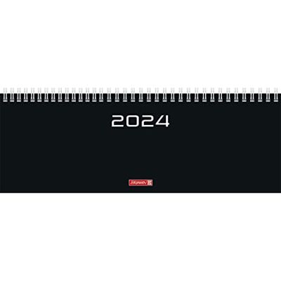 BRUNNEN Agenda semainier modèle 772 2024 2 pages = 1 semaine Taille de la feuille 29,7 x 10,5 cm Noir BRUNNEN Agenda semainier modèle 772 2024 2 pages = 1 semaine Taille de la feuille 29,7 x 10,5 cm Noir