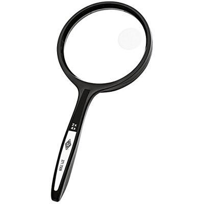 WEDO 2717509 Loupe ronde en plastique Grossissement 2/4 fois 74,5 mm Noir WEDO 2717509 Loupe ronde en plastique Grossissement 2/4 fois 74,5 mm Noir