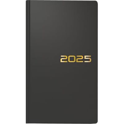 BRUNNEN Agenda de poche 756 2025, format A6, en plastique, noir BRUNNEN Agenda de poche 756 2025, format A6, en plastique, noir