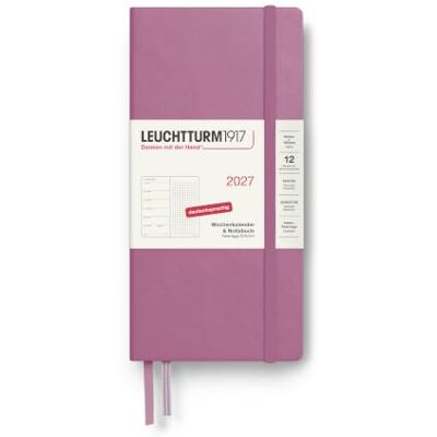 LEUCHTTURM1917 Agenda hebdomadaire 2027 à pois (B6 + x A6) avec carnet de notes – Agenda allemand, rose poussiéreux, janvier à décembre 2027, vue hebdomadaire à gauche + page note à droite LEUCHTTURM1917 Agenda hebdomadaire 2027 à pois (B6 + x A6) avec carnet de notes – Agenda allemand, rose poussiéreux, janvier à décembre 2027, vue hebdomadaire à gauche + page note à droite