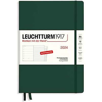 LEUCHTTURM1917 367749 Composition Agenda semainier et carnet de notes 2024 avec carnet d'adresses et anniversaires Vert forêt allemand 12 mois LEUCHTTURM1917 367749 Composition Agenda semainier et carnet de notes 2024 avec carnet d'adresses et anniversaires Vert forêt allemand 12 mois