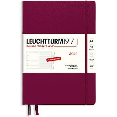 LEUCHTTURM1917 367755 Composition B5 Agenda semainier et carnet 2024 avec carnet d'adresses et anniversaires de mariage, port rouge, allemand, 12 mois LEUCHTTURM1917 367755 Composition B5 Agenda semainier et carnet 2024 avec carnet d'adresses et anniversaires de mariage, port rouge, allemand, 12 mois