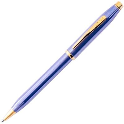 Cross Century II Stylo à bille, bâtonnets M, couleur d'écriture : noir, avec boîte cadeau de qualité supérieure, bleu lavande/doré Cross Century II Stylo à bille, bâtonnets M, couleur d'écriture : noir, avec boîte cadeau de qualité supérieure, bleu lavande/doré
