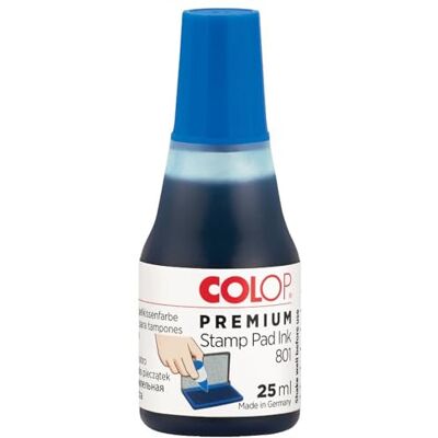 COLOP 801 Tampon encreur bleu Meilleure recharge d'encre pour tampons en mousse et feutre en caoutchouc, à base d'eau et non toxique COLOP 801 Tampon encreur bleu Meilleure recharge d'encre pour tampons en mousse et feutre en caoutchouc, à base d'eau et non toxique