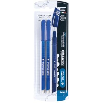 Tratto 041702 Lot de 2 stylos à encre effaçable Bleu Tratto 041702 Lot de 2 stylos à encre effaçable Bleu