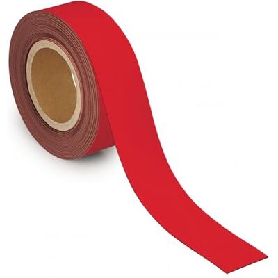 MAUL Ruban magnétique rouge inscriptible sur mesure 10 m x 5 cm pour repères visibles, découpe simple à la longueur voulue, revêtement plastique pratique, maintien 42 g/cm² MAUL Ruban magnétique rouge inscriptible sur mesure 10 m x 5 cm pour repères visibles, découpe simple à la longueur voulue, revêtement plastique pratique, maintien 42 g/cm²