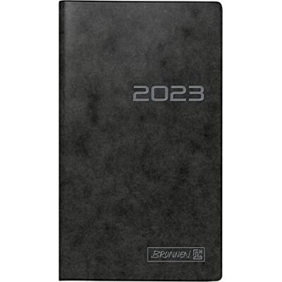 BRUNNEN Agenda semainier modèle 758 2023, format de la feuille, 8,7 x 15,3 cm, noir BRUNNEN Agenda semainier modèle 758 2023, format de la feuille, 8,7 x 15,3 cm, noir